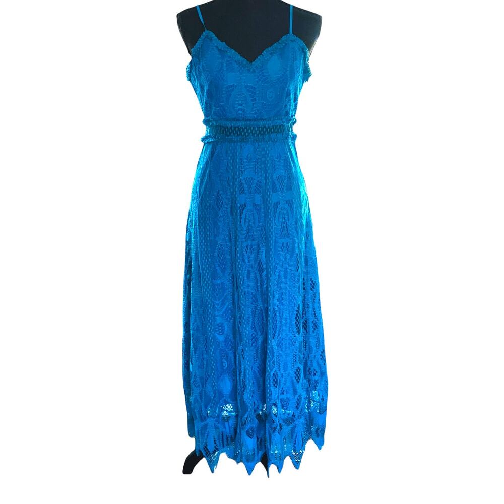 NWT FoxieDox teal lace maxi dress size 4